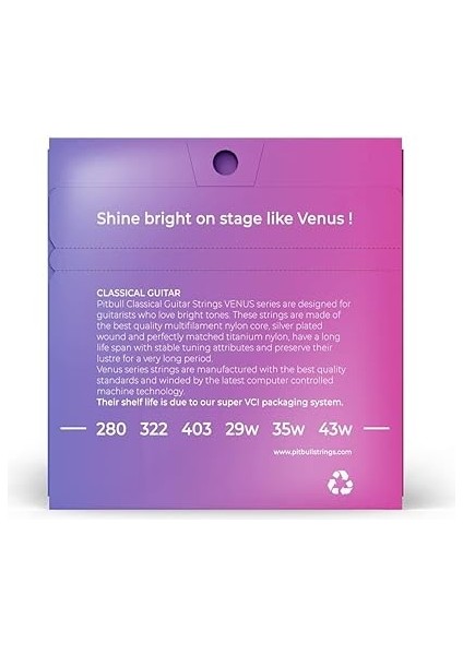 Strings Klasik Gitar Teli Venüs Seri Normal Tansiyon Set Vcg Nt fiyatları