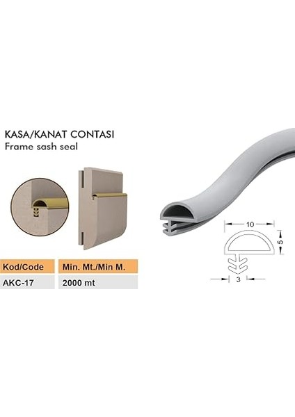 Ahşap Kapı Kasa Fitili-Ahşap Amerikan Kapı Kasa Fitili 25 Metre Krem Renk Yandan Tırnaklı 10 mm Genişlik D FITIL-AKC-17KRM fiyatları