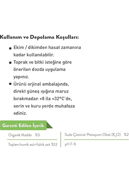 Tarım Sıvı Humik Asit 5 Lt modelleri