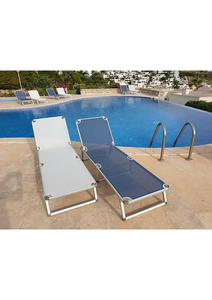 Concept Katlanır Şezlong Alüminyum Ferrari File Yırtılmaz Kumaş