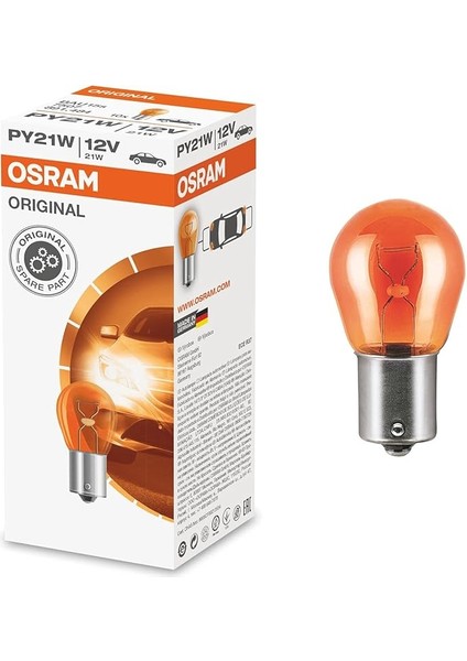 P21W 12V 21W 93 BAU15S 7507 Yakın Tırnak Sarı - 10 Adet