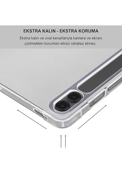Samsung Galaxy Tab S9+ Fe Plus 12.4 Inç Uyumlu Smart Kılıf, S Pen Kalemlikli, Trifold, Esnek, Mat, Darbeye Tam Dayanıklı Tablet Kılıfı (Siyah) indirimleri
