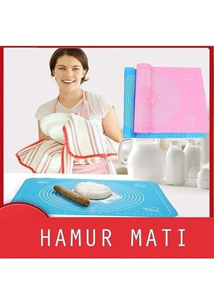 Silikon Ölçekli Hamur Açma Matı: Baklava, Börek, Ekmek, Mantı ve Erişte Için Yoğurma Matı (40 x 50) indirimleri