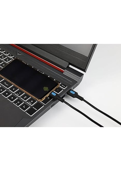 Coral Micro USB Hızlı Şarj Kablosu (Siyah + Mavi/siyah Uç) (120 Cm) fırsatları