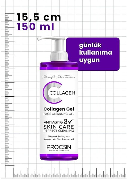 Gözenek Sıkılaştırıcı Kolajen Yüz Temizleme Jeli, Derinlemesine Temizlik &amp; Cilt Sıkılaştırıcı, Günlük Kullanım, 150 ml modelleri