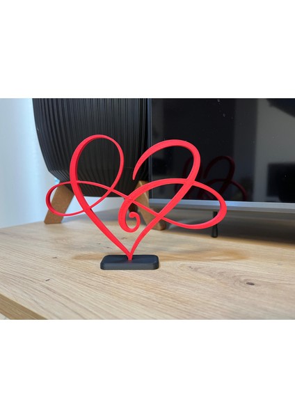 Kalp Heykelciği Sevgililer Günü 13CM Ufak Boyut Kırmızı Renk