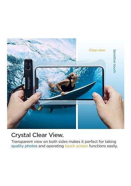 Aqua Shield Waterproof (Tüm Cihazlarla Uyumlu) Ipx8 Sertifikalı Su Geçirmez (Havuz &amp; Deniz Için Kılıf) A601 Crystal Clear - AMP04526 modelleri