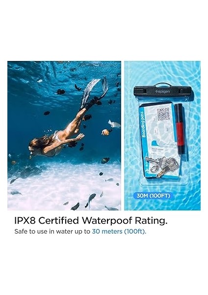 Aqua Shield Waterproof (Tüm Cihazlarla Uyumlu) Ipx8 Sertifikalı Su Geçirmez (Havuz &amp; Deniz Için Kılıf) A601 Crystal Clear - AMP04526 fırsatları