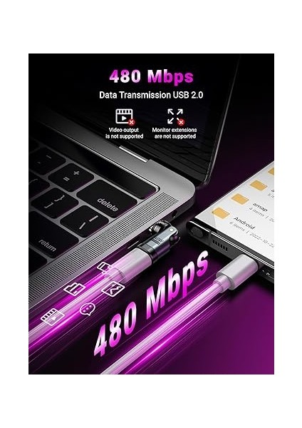 240 W USB C Mıknatıslı Adaptör, 9 Pinli Manyetik Adaptör (2'li Paket), 540° Dönme Tip C Manyetik Adaptör, Pd 240 W 5 A Hızlı Şarj, Veri Transferi, MacBook Pro/usb-C Dizüstü Bilgisayar Için fiyatları