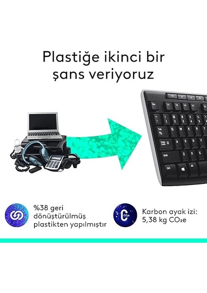 K270 Kablosuz Klavye, Tuş Takımı, Sıvı Dökülmesine Dayanıklı, 10 M Kullanım Mesafesi, Türkçe Q Klavye, Siyah indirimleri