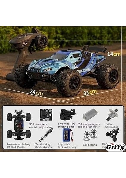 Kumandalı 50 Km/hız Yapan Rc Araba, Suv 4x4 Full Iç Metal Kasa Şarjlı Fonksiyonlu Dev Araba modelleri