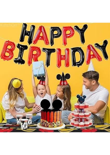 Birthday Folyo Balon (Kırmızı Siyah Düz Yazı) modelleri