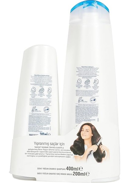 Saç Bakım Şampuanı Yoğun Onarıcı Yıpranmış Saçlar Için (400 ml Şampuan + 200 ml Saç Bakım Kremi) fiyatları