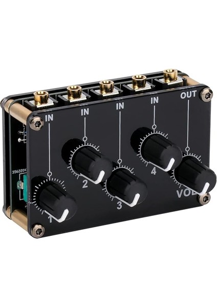 4'ü 1 Arada Pasif Mikser Modülü Mini Stereo 4 Kanallı Pasif Mikser Ses Mikseri 4 Ses Girişi - 1 Çıkış Ultra Kompakt Kayıt Stüdyosu Için Düşük Gürültü Konsol Sahne Küçük Kulüp Veya Bar