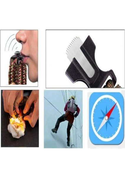 Düdüklü Çok Amaçlı Acil Durum Kamp Bilekliği 6 In 1 modelleri