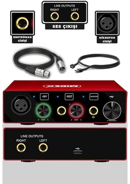 Midex Glx Paket-3 BM800 Mikrofon + Stüdyo Ses Kartı + Stand + Filtre fiyatları