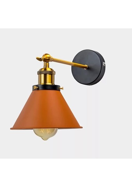 Retro Metal Kahve Dekoratif Mafsallı Rustik Duvar Aplik Kahverengi RYS0000028