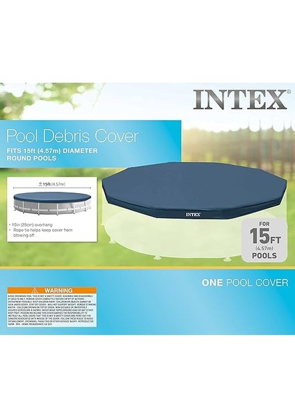 Yuvarlak Metal Çerçeve Havuz Örtüsü, Mavi, 4,6 M modelleri