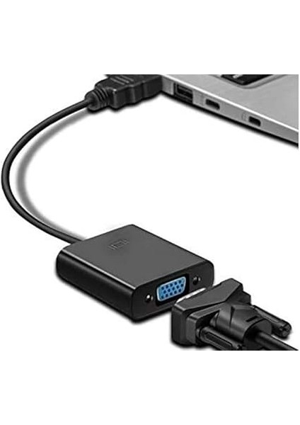 Tablet Projeksiyon Notebook Uyumlu HDMI To VGA Kablo Siyah fırsatları