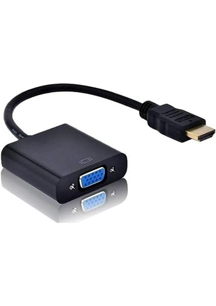 Tablet Projeksiyon Notebook Uyumlu HDMI To VGA Kablo Siyah indirimleri