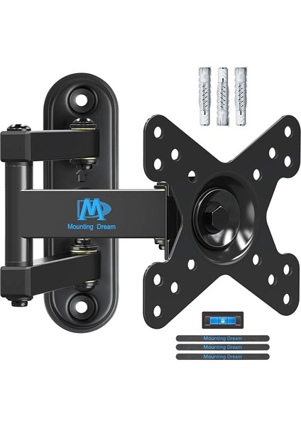 Dream Monitör Duvar Askısı, Monitör Askısı, Döndürülebilir, Eğilebilir, Fischer Dübel Dahil, Çoğu 10 – 26 Inç Led, LCD Monitör/bilgisayar Için, Maks. Vesa 100 x 100 Mm, 15 Kg'a Kadar,