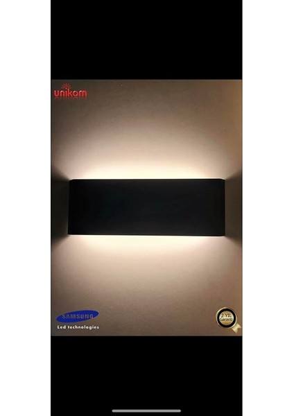 Çift Yönlü LED Aplik 49X11 cm Siyah Kasa - Gün Işığı LED Rengi