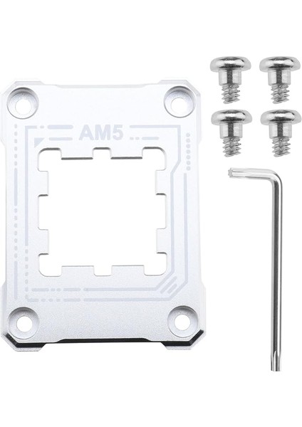 Idea Am5 Cpu Tutucu Am5 Bükülme Önleyici Temas Çerçevesi, 4 Adet Vida ve 1x Tornavida Düzeltici Bükülme Önleyici Sabitleme Çerçevesi 75X56 MM/2,95X2,2 Inç Gümüş