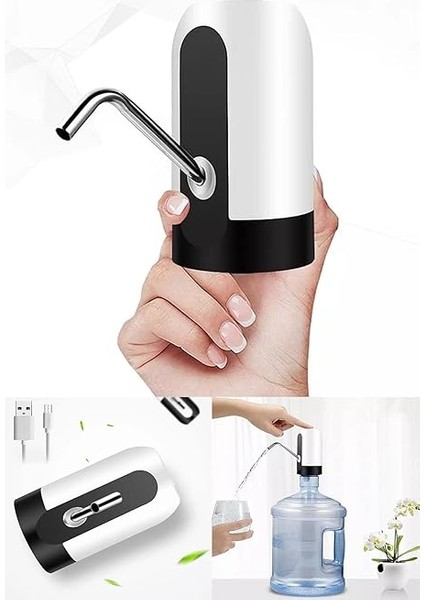 Motorlu Şarjlı Damacana Su Pompası, Plastik, Beyaz fiyatları