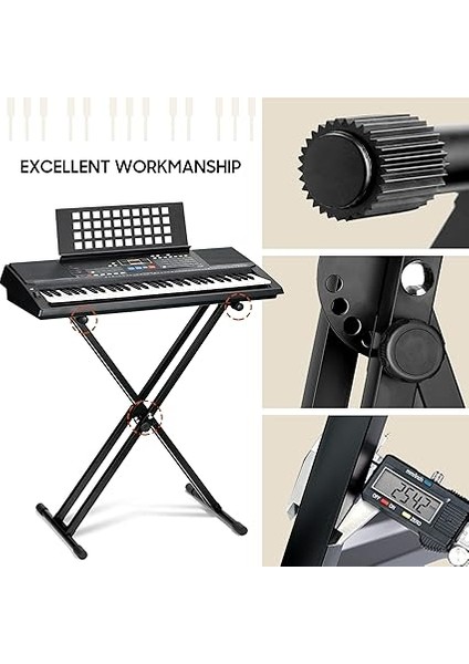 CY0245 Taşınabilir ve Ayarlanabilir Çift Sıralı Elektrikli Klavye Standı indirimleri