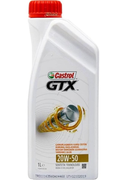 Gtx 20W/50 1 Litre Motor Yağı Apı Sl/cf - Üstün Koruma