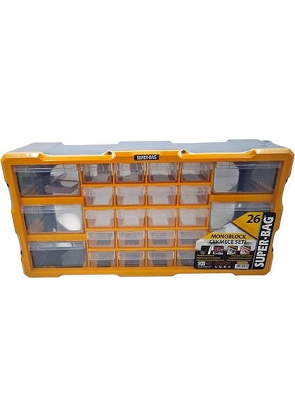 Bag Mono Blok Çekmece Seti 26'li Hobby Organizer Seti Monoblok Çekmece Vida Dübel Kutusu Takı Kutusu ASR6004 modelleri