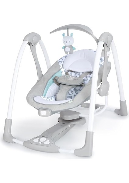 Convertme 2'si 1 Arada Kompakt Taşınabilir Bebek Salıncağı ve Bebek Koltuğu, Akülü Titreşimler, Otomatik Sallanma, Doğa Sesleri - 9 Kg'a Kadar