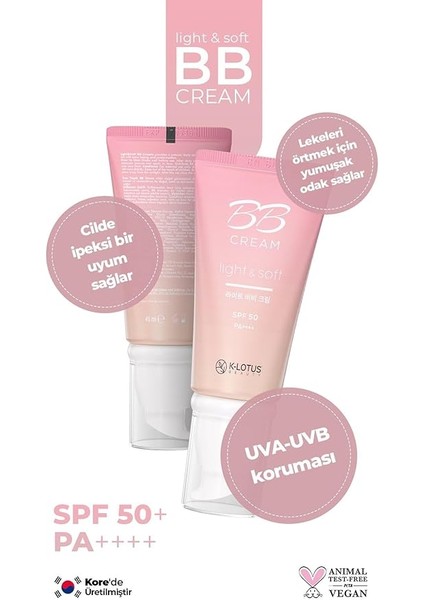 Beauty Light &amp; Soft Ince Yapılı Hafif Kapatıcı Bb Krem Spf 50 Pa+++ 45 ml fiyatları