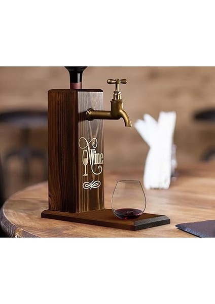 Gift Özel Şarap Baskılı Musluklu Doğal Ahşap Içki Standı, Içki Çeşmesi, Doğum Günü Hediyesi, Ev Hediyesi, Içecek Dispenseri fiyatları