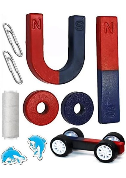 Mıknatıs Seti 10 Parça 1 Paket Deney Malzemesi Okul Projeleri Için Manyetik U I Araba Halka Mıknatıs Deney Oyun Seti Eğitici