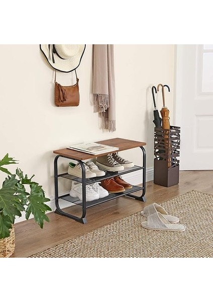 Ayakkabı Dolabı, 2 Izgara Raflı, Yuvarlak Çerçeve, Basit Montaj, Ahşap Görünüm, Vintage LMR32BX, 66 x 45 x 30 cm fiyatları