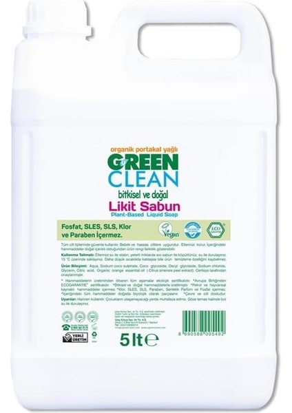 Clean Likit El Sabunu Portakal 5 Litre