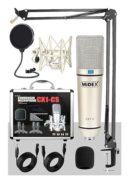 Cx1 Sta Üst Seviye Condenser Stüdyo Ses Kayıt Mikrofonu Stand Filtre Seti fiyatları