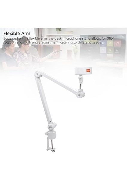 Mikrofon Bom Kolu, Masa Üstü Mikrofon Kolu, Podcast, Oyun Için 32 Ila 60 mm Çaplı Mikrofonlar Için 360 Derece Dönebilen Ayarlanabilir Mikrofon Kolu Standı modelleri