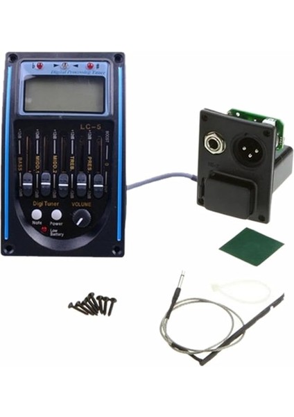 5 Band Gitar Pickup Tuner Seti, Dijital Eq Ekolayzır Piezo Pickup Müzik Enstrümanı Aksesuarları Akustik Gitar Için