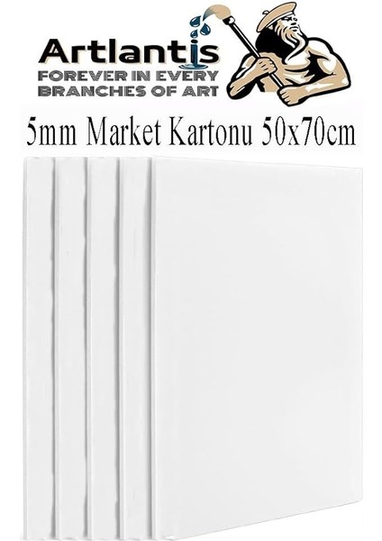 Maket Kartonu Beyaz Fotoblok 5 mm 50X70 cm 5 Adet Hobi Sanat Okul Köpüklü Straforlu Maket Kartonu