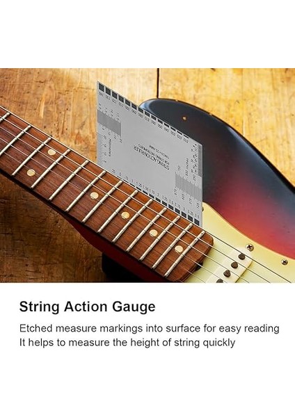 Tamir Araçları, Dize Ölçer Cetveli (1 Adet) &amp; Kalınlık Ölçerler (32 Adet) &amp; Gitar Fret Koruyucuları (2 Adet) indirimleri