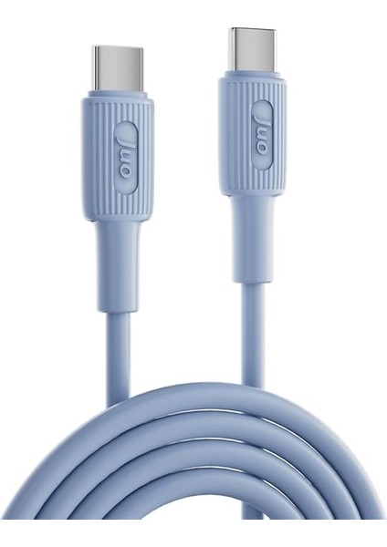 60W USB Type-C To Type-C Silikon Hızlı Şarj ve Data Kablosu Mavi 1 Metre indirimleri
