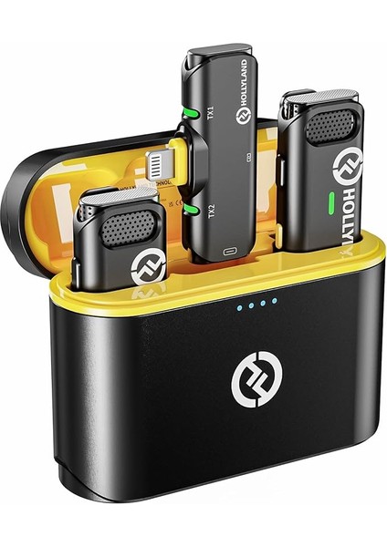 Hollyland Lark C1 iPhone Için Kablosuz Yaka Mikrofonu, Mfi Sertifikalı, Tak ve Çalıştır, 200M Iletim ile Gürültü Önleyici Yaka Mikrofonu, 32H Çalışma Süresi, Iphone, iPad ile Uyumlu, Siyah