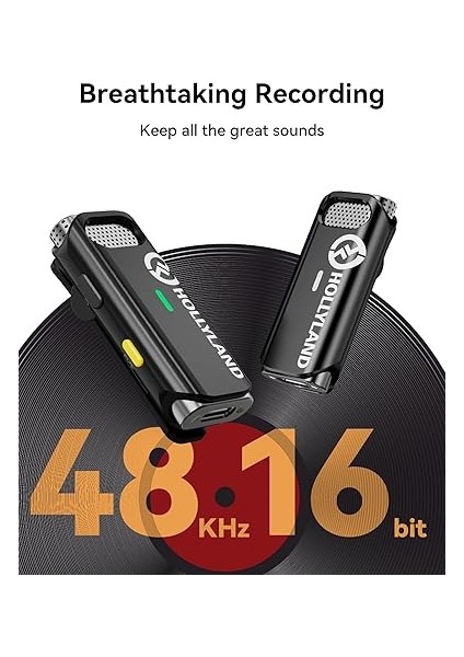 Hollyland Lark C1 iPhone Için Kablosuz Yaka Mikrofonu, Mfi Sertifikalı, Tak ve Çalıştır, 200M Iletim ile Gürültü Önleyici Yaka Mikrofonu, 32H Çalışma Süresi, Iphone, iPad ile Uyumlu, Siyah fırsatları