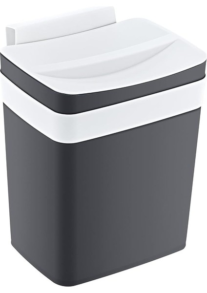Soft Askılı Çöp Kutusu Antrasit 4 Lt - Antrasit, Çok Amaçlı Askılı Çöp Kutusu, Dolap Kapağı Askılı, Mutfak ve Banyo Için