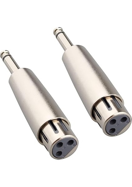 2 x Xlr Erkek - 6.35MM Jack Mono Kablo Dişi Adaptör 1/4 “trs Adaptörü Cinsiyet Değiştirici - Xlr-F - 3 Pimli Xlr Dişi Stereo Ses Mikrofon Dönüştürücü Konnektörü