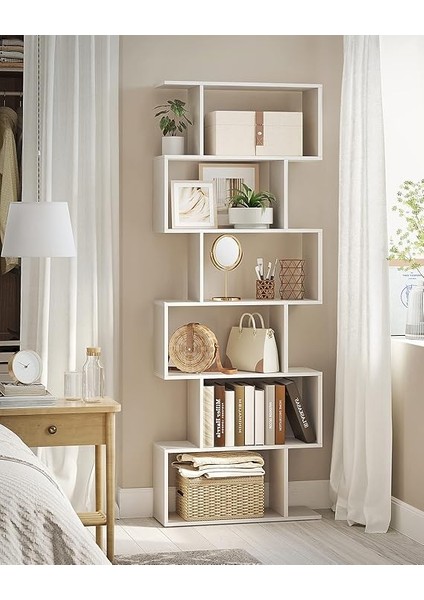 Kitaplık, 6 Katlı, Ayaklı Raf, Ofis Rafı, Bağımsız, Dekoratif Raf, Sunum Için, Modern, Oturma Odası, Yatak Odası, Ofis Için, Beyaz LBC61WT fırsatları