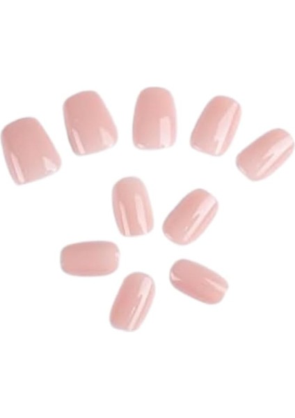 Beauty Takma Tırnak Seti &amp; Zararsız Yapıştırıcı Küt Pembe