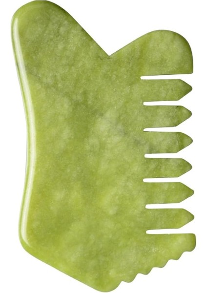 Elegance Çok Amaçlı Yeşim Taşı Pro Gua Sha Tırtıklı Masaj Aleti Doğal Taş Tarak Jade Gua Sha Jade Hair Comb Saç, Yüz ve Cilt Bakımı Aleti